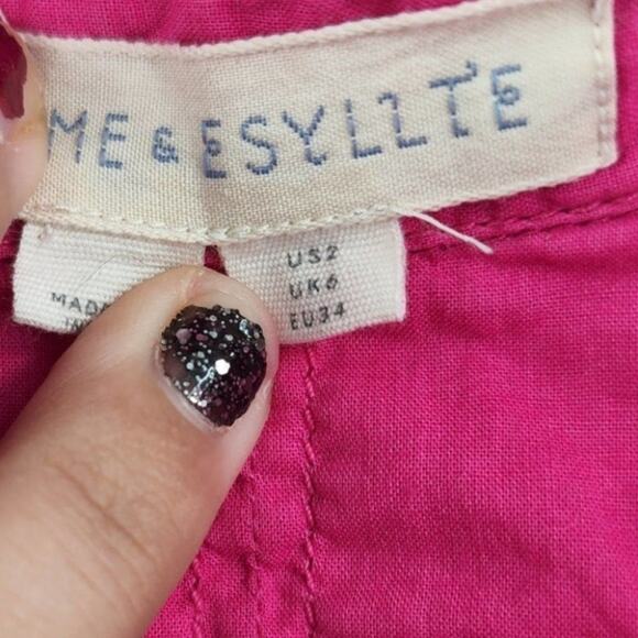 EDME & ESYLLTE Pink Long Sleeve Button Down Shirt - Size 2 - Picture 2 of 4